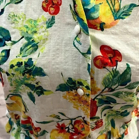 NWT LC Lauren Conrad Button-Up Floral Puff Sleeve Top size small - Picture 3 of 8